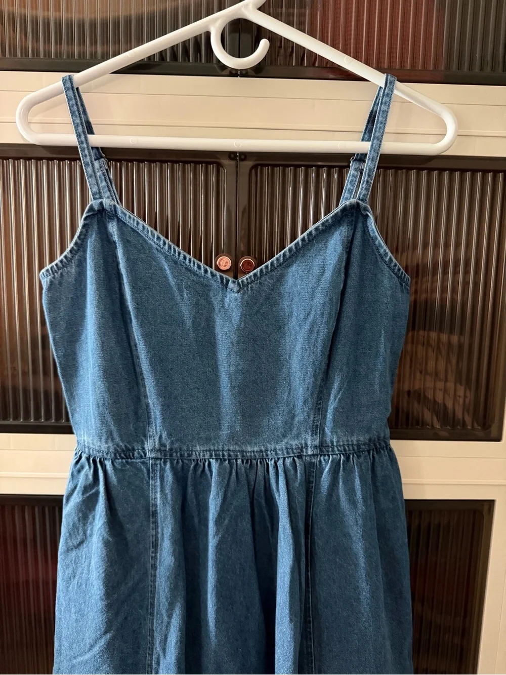 GAP Blue Denim Sweetheart Maxi Dress